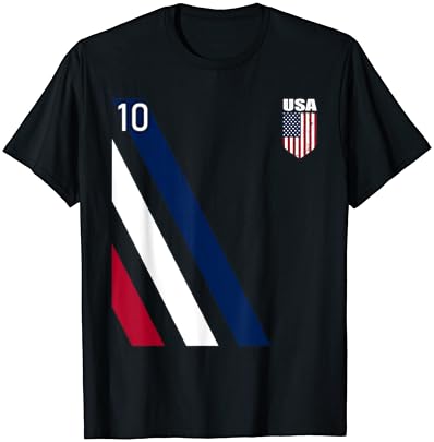 T-shirt National American Flan Soccer USA Jersey Fan 10 Football USA