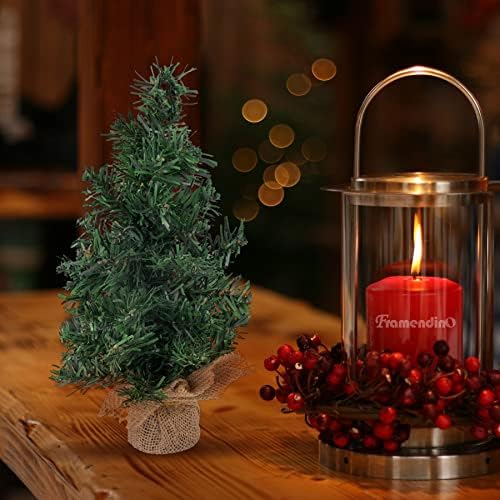 FRAMENDINO, 4 Pacote de mesa de mesa de Natal Tree Artificial Pine Tree 7.87 /11.81 Miniature Pine Christmas Tree com