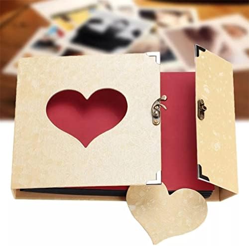 Ganfanren 10 polegadas inserir páginas negras autoadesivas panfleer fora love heart memória book foto foto vintage diy