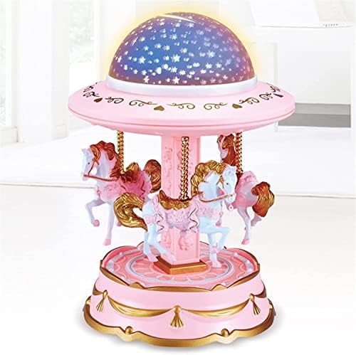 Luvadu Creative Carousel Caixa de música Caixa de música personalizada Ornamento de Natal Presente de aniversário para meninas para