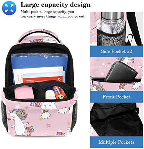 Tbouobt Travel Mackpack Conjunto de laptop leve mochila casual para homens homens, desenho animado de animais rosa