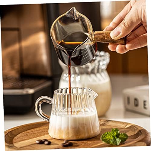 Hanabass 2pcs chá que serve molho de molho de molho de creminho de xarope de xarope com molho de cristal com frother mini xícara de xícara de molho de café da manhã de café