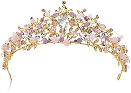 SunShinesmile Bride Pink Crystal Crowns e Tiaras Bandidade Mulher Festa de Aniversário de Casamento