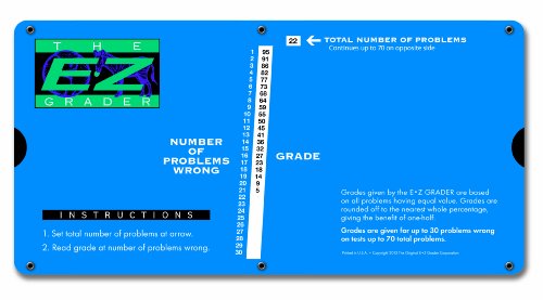 2 set- e-z grade 7200 Grande de impressão E-Z, gráfico de classificação educacional, calcula pontuações percentuais de até 70 perguntas,