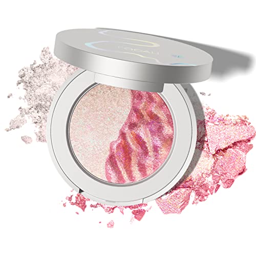 Focalle Chameleon Hybrid Highlighter Powder, kit de pó de marcador bronzeador metálico, paleta de maquiagem de maquiagem