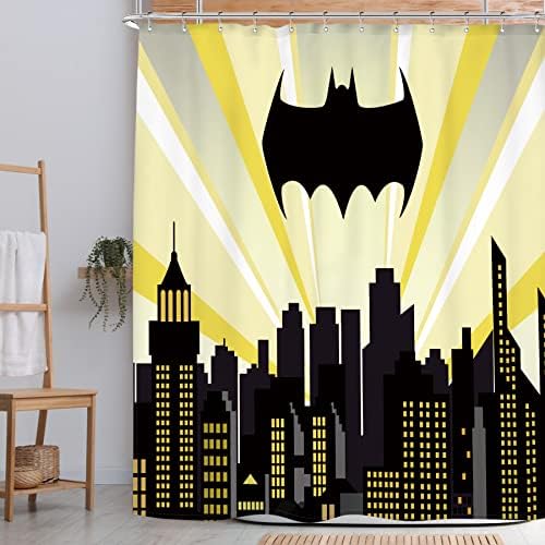 RIYIDECOR Super Hero Cityscape Chuvent Curta