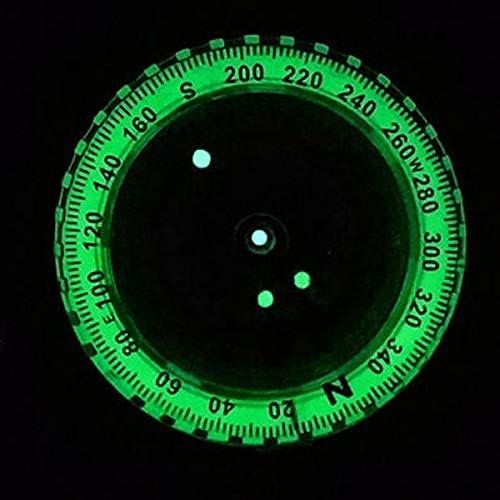 Jahh Compass retro Compass, Bússola Portátil, Design de brilho fluorescente, Ferramentas de bússola de navegação ao ar livre para acampar caminhadas