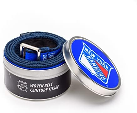 Gells New York Rangers NHL Hockey Belt Oficialmente licenciado com fivela de níquel acabado de latão e lata de logotipo