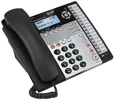 AT&T 1040 Sistema telefônico com fio expansível de 4 linhas com viva-voz, 1 aparelho, telefone, telefone fixo para escritório, negócios, telefone doméstico com secretária eletrônica, preto/prata