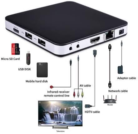 TVIP TV Box V.605 4K | HEVC High Performance Android & Linux | 2x USB | Armazenamento de memória 8 GB | 4K | UHD | Player Stalker | M3U Player | Banda dupla embutida