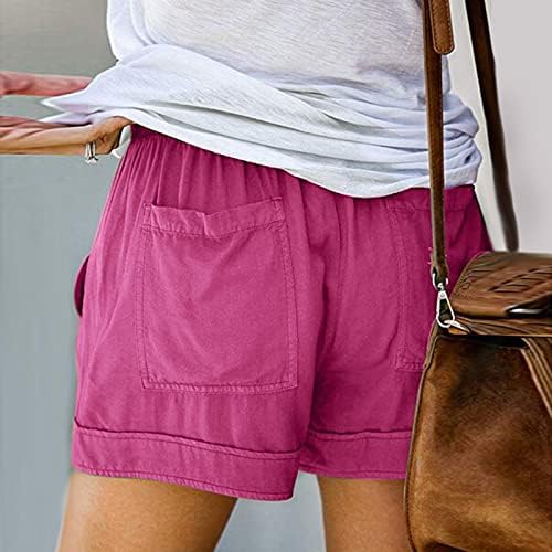 Lcepcy Womens Summer Shorts Casual Casual Casa Comfortável Cantura Elástica Com Pocket Placs Plus Tamares Palnts S-5xl