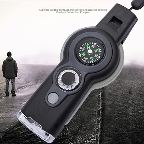 Zhyh 7 em 1 de emergência Whistle Whistle Compass Lente Lens Light Light Lights