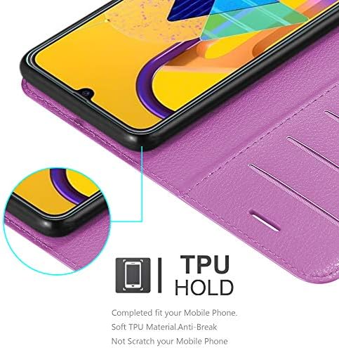 Caso Cadorabo Book Compatível com Samsung Galaxy M21 em Pastel Purple - com fechamento magnético, função do suporte e slot de cartão