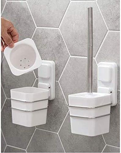 Escova de vaso sanitário bienka com suporte de parede branca pincel de banheiro e suporte de banheiro comprido, suporte de laço de higiene com limpeza de plástico base com escova de vaso sanitário