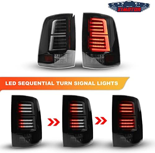 I1MOTOR LUNTAS TAIL LED COMPLETAS PARA 2009-2018 DODGE RAM 1500 2500 3500 Luzes traseiras do carro traseiro sequencial drl sinalizador de luz de luz Automotiva Lâmpadas de freio Motorista Substituição e lado do passageiro, fumaça