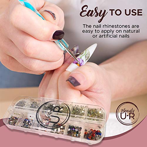 Beleza u -r - kit de arte unhas - strass para unhas e acessórios de design 3D coloridos - combinação de pincel / pincel