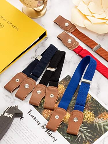 9 peças crianças sem fivela infantil cinturões de cintos elásticos ajustáveis ​​Cintos esticados para meninos e meninas