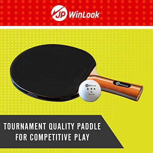 JP WinLook Ping Pong Papdles Conjuntos - Tênis portátil Paddle de tênis com pingue -pongue case e bolas de pingue -pongue. Premium Tennis Racket player definido para jogos internos e externos