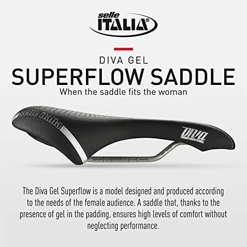 Selle Italia, Diva Gel Superflow, MTB e Saddle de bicicleta de estrada - para mulheres