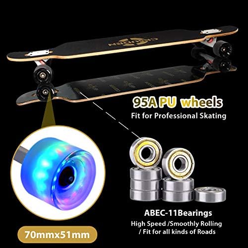 Andrimax Longboard Skateboard, skate de 41 polegadas de cruzeiro Longboard completo para adultos para iniciantes meninos meninos