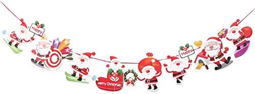 Abaodam Christmas Bunting Banner Cartoon Bandeira Pull Papel de Natal Decoração para Festas de Férias de Ano Novo