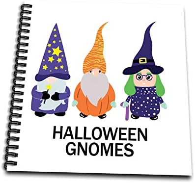 Gnomos de Halloween de 3drose Wizard Pumpkin Witch - Livros de desenho