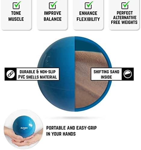 A2ZCARE Toning Ball - Bola de exercício de tonificação ponderada - Bola de medicamento com peso macio para Pilates, Yoga, Fisioterapia
