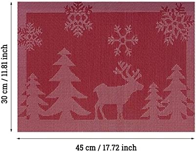 Pequeno mesa de jantar redondo para 4 Decoração de Natal de Natal Placemats Family Table Placemats Produço de petróleo Tapete de mesa de vime