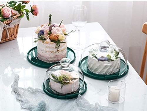 Salada de vidro da utilidade doméstica Domem, placa sobremesas de preservação de rosquinhas de donuts com duas alças Bandeja de pão de casamento 21.5/26.3/29.3cm Stands de bolo, LSXYSP, 29.329.318.5cm