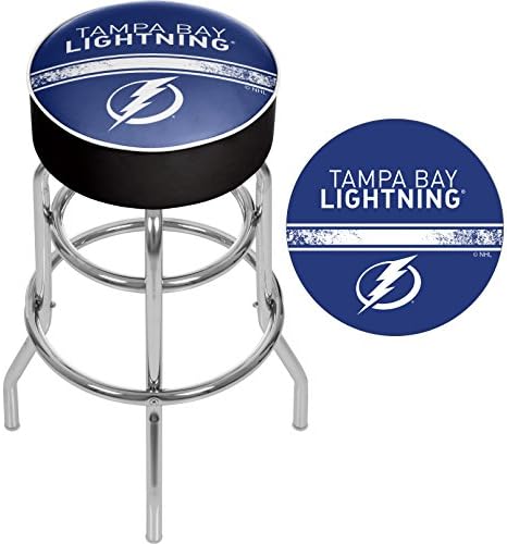 Marca de marca registrada NHL Tampa Bay Lightning Chrome Bar Banco com giro
