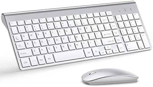 Teclado sem fio e mouse Ultra Slim Combo, Topmate 2.4g Silent Compact Compact USB 2400dpi Mouse e teclado de scissor Switch