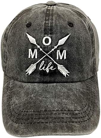 LOKIDVE MOM MOM Life Arrow Ponytail Hat bagusy High Bun Capinho de beisebol
