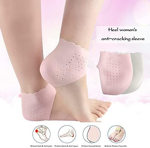 Twdyc 2pcs Silicone Feet Care Meias hidratantes do salto de gel de meias finas com orifício Ferramenta de cuidados