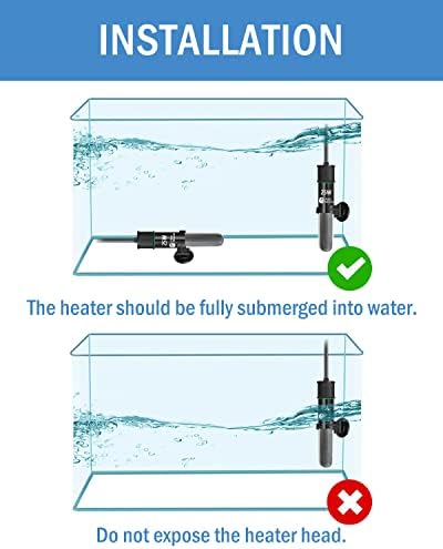 Aquamiráculo 25W Pequeno aquecedor de aquário Submerso Aquecedor do tanque de peixe Betta, operação fácil com temperatura predefinida 78 ℉, para tanques de até 5 galões