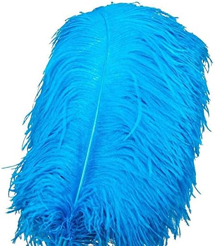 ZAMIHALAA 10-200PCS/LOTE LAKE Blue Avestruz Feather 15-70cm Penas de jóias DIY para fabricação de artesanato e peças de decoração Plumas-40-45cm 16-18 polegadas-10pcs