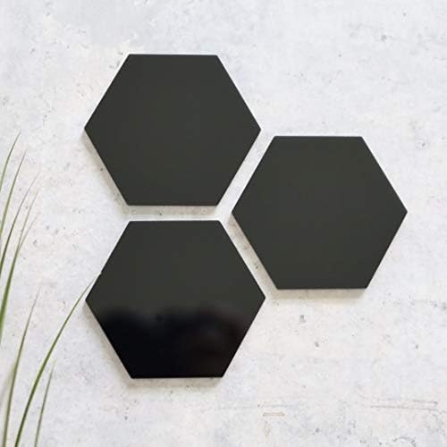 Uniqooo 20 pacote de pacote Black Hexagon Acrylic Place Card para casamento | Cartões de assento de mesa de acrílico em