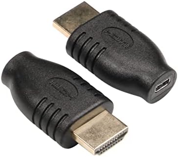 CLAVOOP HDMI para Micro HDMI Adaptador 2, Micro HDMI fêmea para HDMI Converter de ouro masculino para câmera, tablet