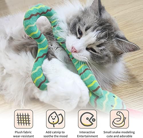 Xnuoyo 4 Pack Snake Toys Cats, Catnip Snake Toys for Kitten, Abrega brinquedos interativos de catnip para gatos internos,