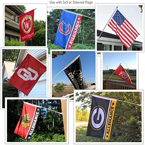 Ohio State Buckeyes Jersey Stripes Flag e pacote de suporte do suporte do poste