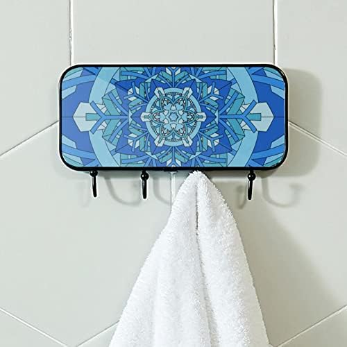 Lyetny toalheiro de toalhas de parede Montada com toalhas decoração de banheiro decoração de roupão de banheira roupas de casaco azul caleidoscope snowfalkes padronizes de banheira de banheira Organizador de armazenamento