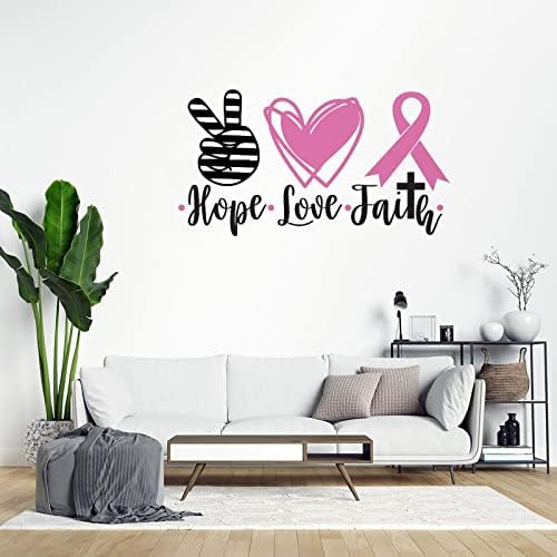 Consciência do câncer de mama Hope Love Faith Vinil Wall Decal
