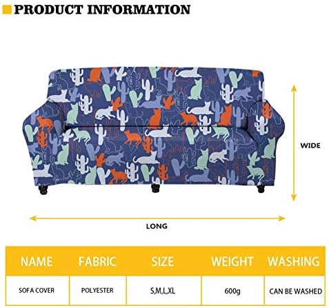Forchrinse Leopard Printed Sofá de sofá-sofá, capa de capa de capa de 4 lugares com fundo elástico e espuma anti-skid