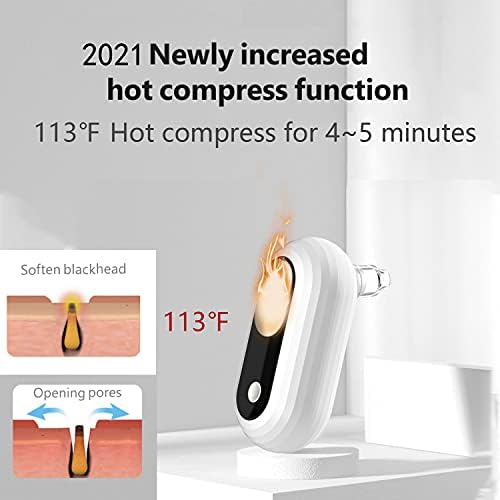 O idiota de removedor de cravos 113 ℉ Hot Compress Porte Sucker-2021 Atualizou o poro facial de segunda geração Cleaner Electric