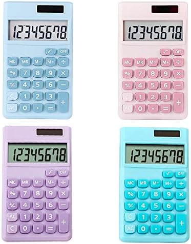 Calculadora de bolso calculadora solar e calculadora fornecida por bateria calculadora de bolso calculadora com funções padrão (rosa