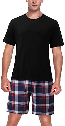 Mass ternos de moda masculina de moda redonda casual de cor sólida com manga curta shorts manta terno de pijamas serviço doméstico