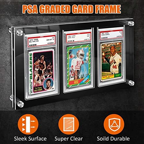 Cartão de negociação Tutata quadro PSA Trading Card Exibir quadro acrílico para parede-PSA, exibição de cartões esportivos graduados- preto