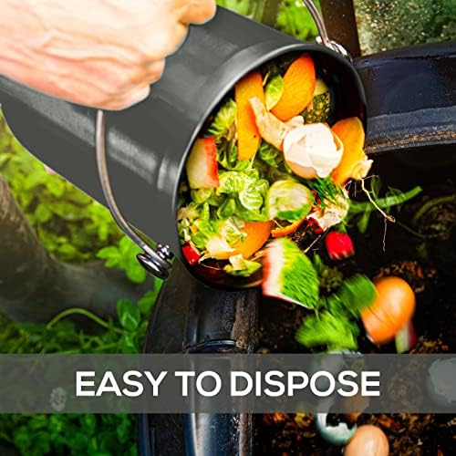 Utopia Kitchen Compost Bin para bancada de cozinha - Balde de composto de 1,3 galão para cozinha com tampa - Inclui 1 filtro de carvão