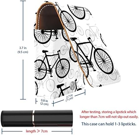 Bicicletas Pattern Mini Cosmetic Sacos para Tubos de Lipstick Caixa de batom de couro