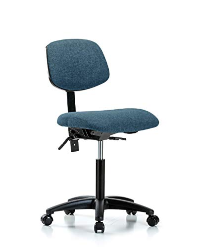 Labtech Seating LT42477 Cadeira de bancada média, tecido, base de nylon - inclinação, rodízios, Borgonha