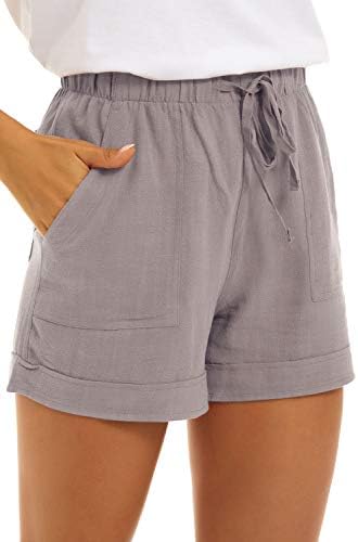 Short short short short verão de cordão casual cintura elástica algodão/jeans confortável com bolsos